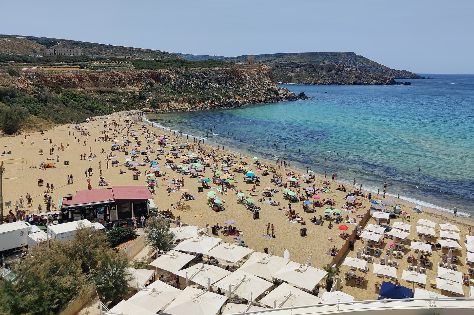 Golden Bay sandy beach, Malta
