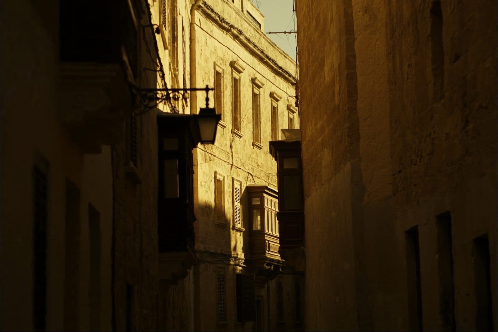 Limestone street in Valletta, Malta